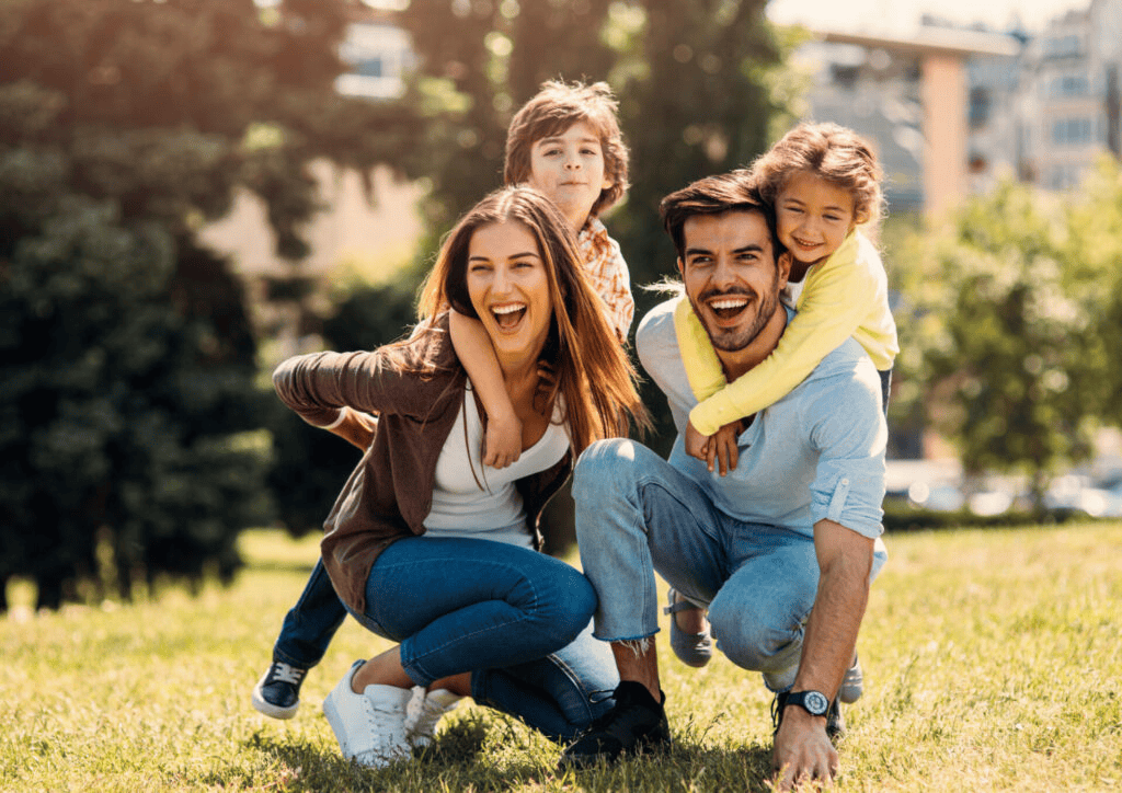 Familia feliz en Villa Amaranto