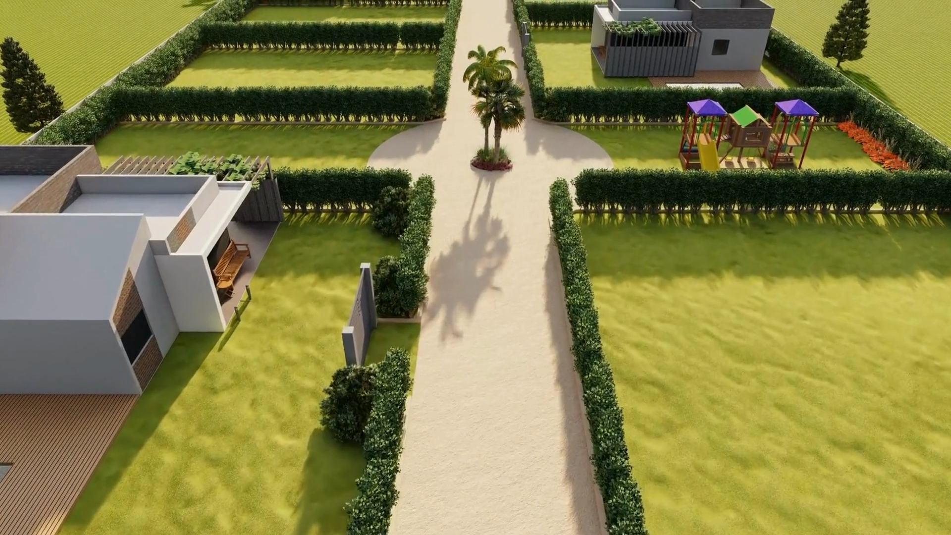 Vista aérea del terreno Villa Amaranto